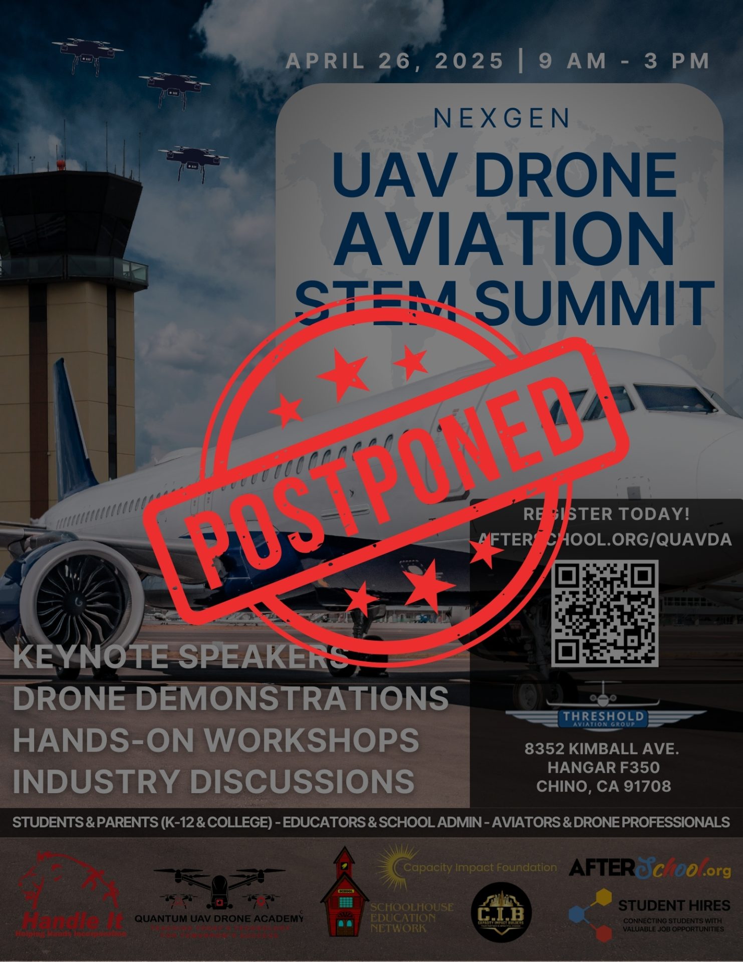 POSTPONED NexGen UAV Drone Aviation STEM Summit - April 26 2025